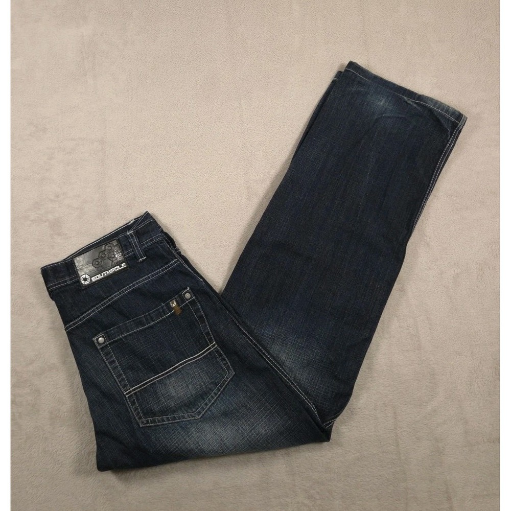Vintage Southpole Jeans Mens 36x33 Red Tab Wide Leg‎ Faded Baggy Hip Hop